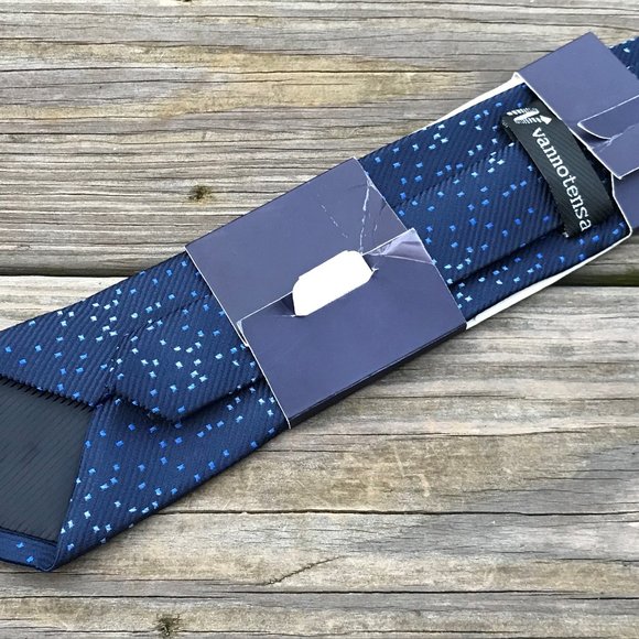 Addiction Men Tie Blue Woven Silk Tie Classic Neck - Picture 5 of 9